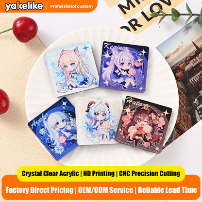 Custom Acrylic Anime Fridge Magnet – Personalized Text Cartoon City Souvenir