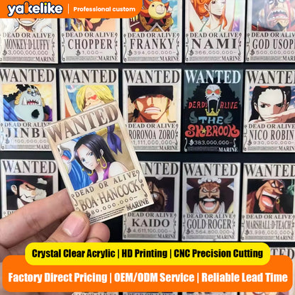 Custom Anime Acrylic Fridge Magnets One Piece Bounty Cartoon Charms Cute Decorative Magnets for Gifts  Souvenirs