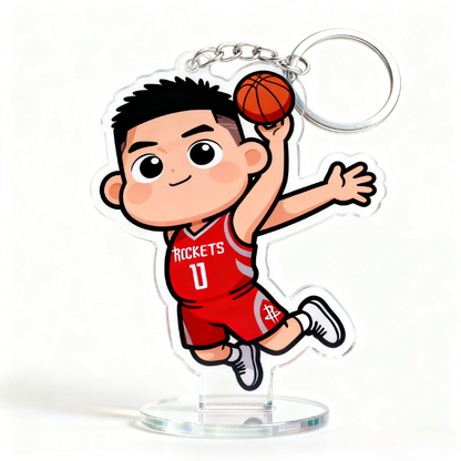 Yakelike Custom Cartoon Basketball Star Keychain
