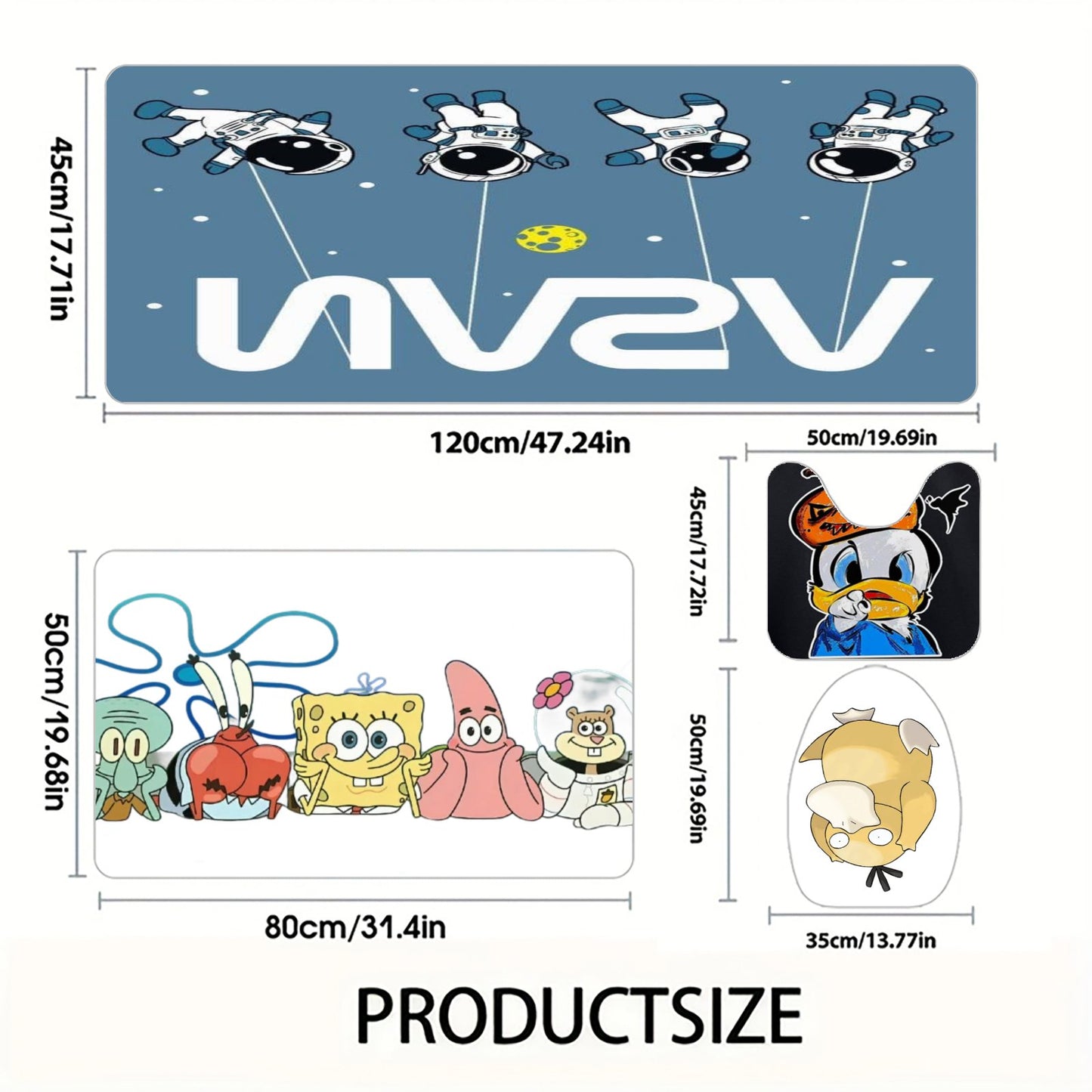 Custom-made full set of toilet seat covers