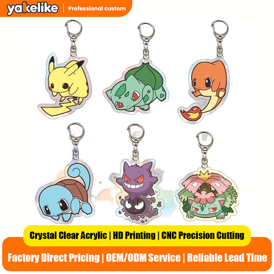 Custom Anime  Acrylic Keychain Multi Color UV Printed Waterproof Cartoon Charm for Gifts Souvenirs