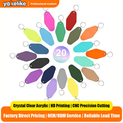 Hotel Keychains  Blank Key Rings 60 Colors  DIY Motel Keychains