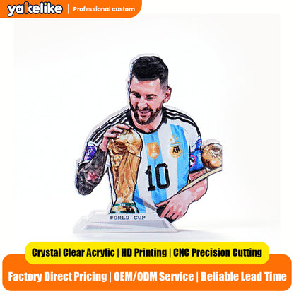 Customised Acrylic Stands Featuring Cartoon Footballers | Double-Sided Desktop Display Collectibles