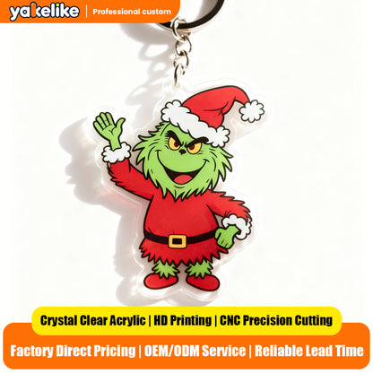 Yakelike Customised Grinch Christmas Cartoon Keyring