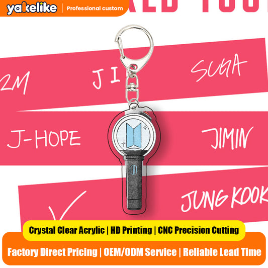 Kpop Merchandise New Bts Cartoon Acrylic Photocard Holder Keychain Gift for ARMY Custom Keychains