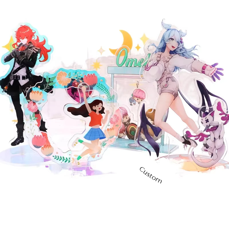 YAKELIKEk Custom Acrylic  Standee Double Sided Holographic Rainbow Anime Cartoon Character Custom Kpop Souvenir Standee