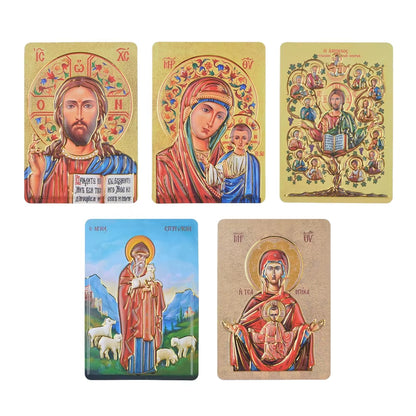 Custom Fridge Magnet Orthodox Gift Tourist Souvenir Greek Russian  Icon Plastic Durable Fridge Magnet Holy Family Icon