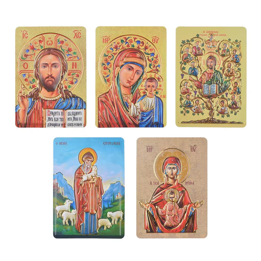 Custom Fridge Magnet Orthodox Gift Tourist Souvenir Greek Russian  Icon Plastic Durable Fridge Magnet Holy Family Icon