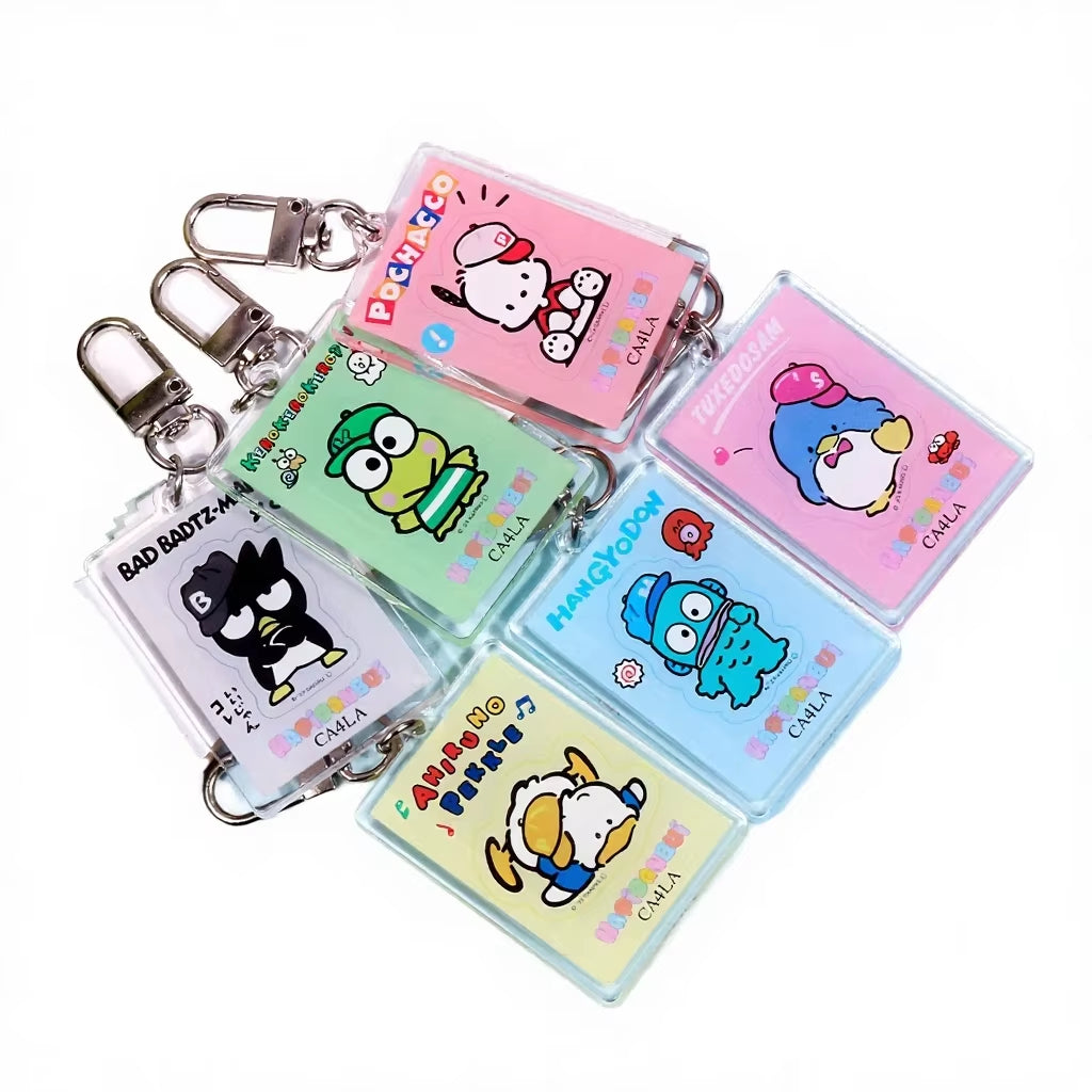 Custom Acrylic Keychain Cartoon Embossing Printed Lightweight Keychain Big Eyed Frog Pachia Dog Donald Duck