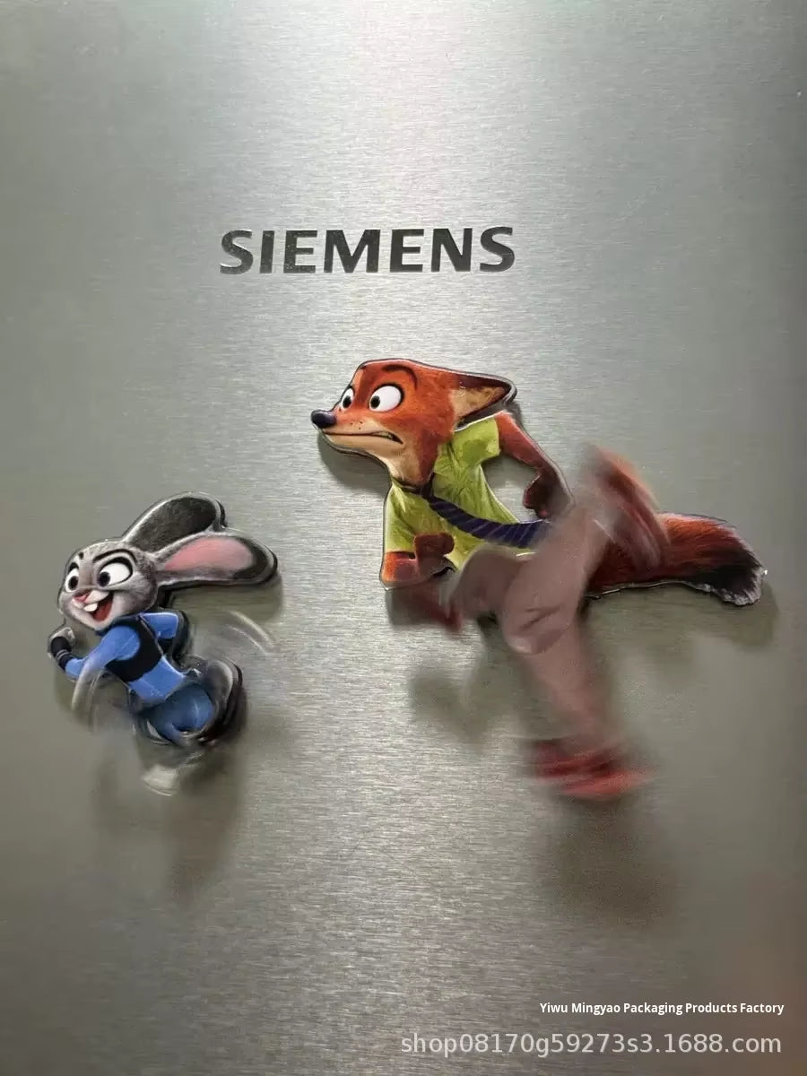 Zootopia Rotating Magnetic Acrylic Fridge Sticker Custom Acrylic Charm