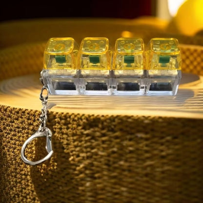 Macaron Mechanical Keyboard Fidget Keychain 4 Key Linear Switch Click Toy Stress Relief Plastic Key Ring
