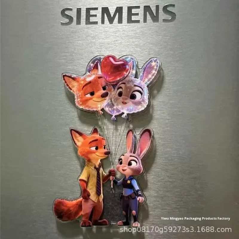 Zootopia Rotating Magnetic Acrylic Fridge Sticker Custom Acrylic Charm