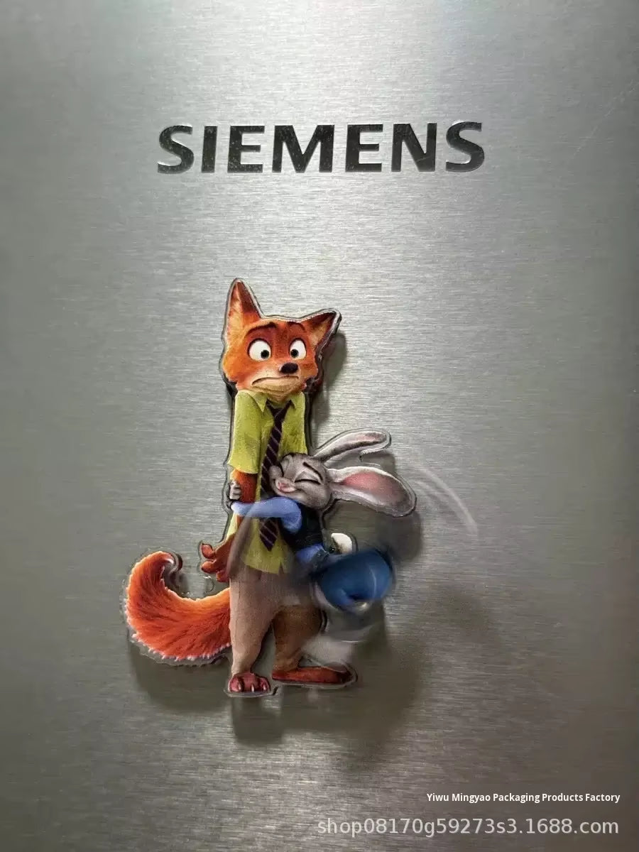 Zootopia Rotating Magnetic Acrylic Fridge Sticker Custom Acrylic Charm