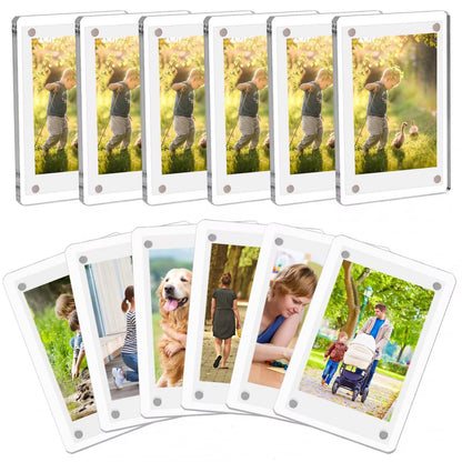 Custom Acrylic Fridge Magnet Photo Frame Cute Magnetic Charm for Home Decor Gifts Souvenirs