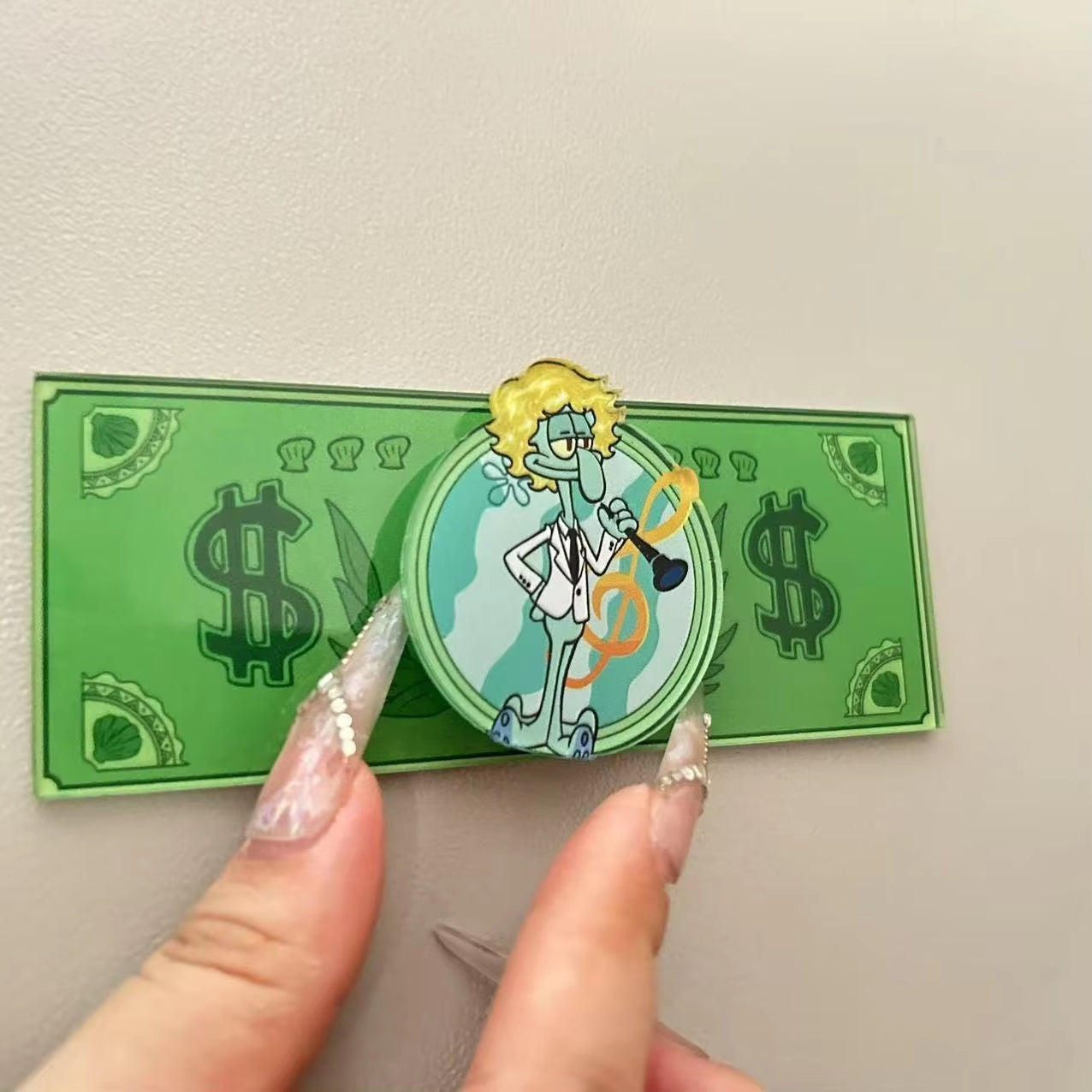 Custom Acrylic  Fridge magnet Funny Cartoon Style Rotating Acrylic Magnetic Fridge Sticker Creative Home Decoration