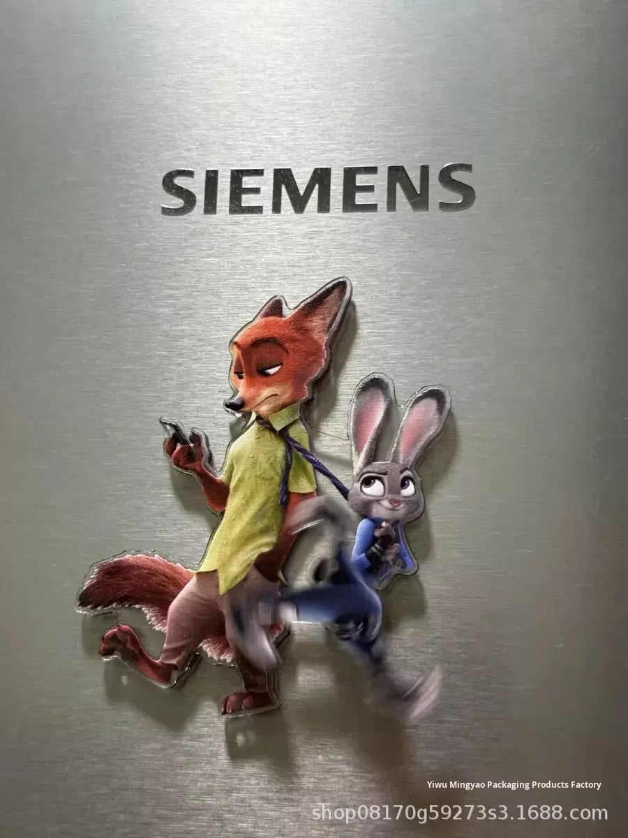 Zootopia Rotating Magnetic Acrylic Fridge Sticker Custom Acrylic Charm