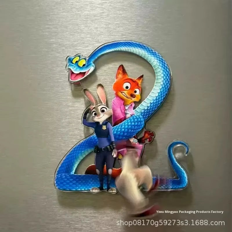 Zootopia Rotating Magnetic Acrylic Fridge Sticker Custom Acrylic Charm