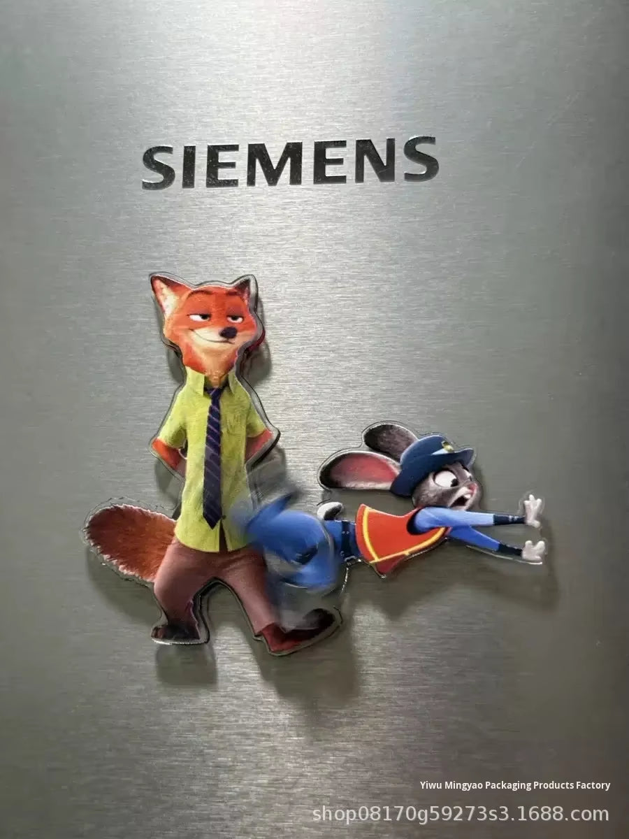 Zootopia Rotating Magnetic Acrylic Fridge Sticker Custom Acrylic Charm
