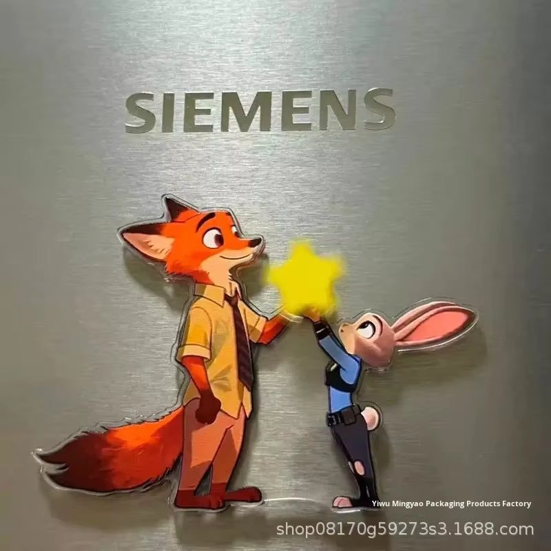 Zootopia Rotating Magnetic Acrylic Fridge Sticker Custom Acrylic Charm