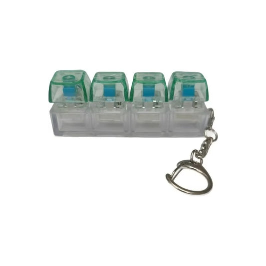 Macaron Mechanical Keyboard Fidget Keychain 4 Key Linear Switch Click Toy Stress Relief Plastic Key Ring