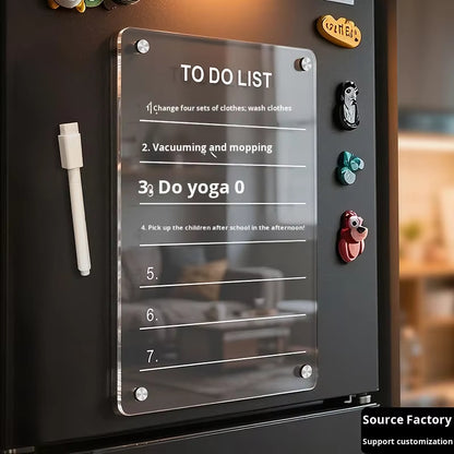 Custom Refrigerator Calendar Message Board Display Sticker Magnetic Erasable Writing Schedule Memo Board High-end Feeling