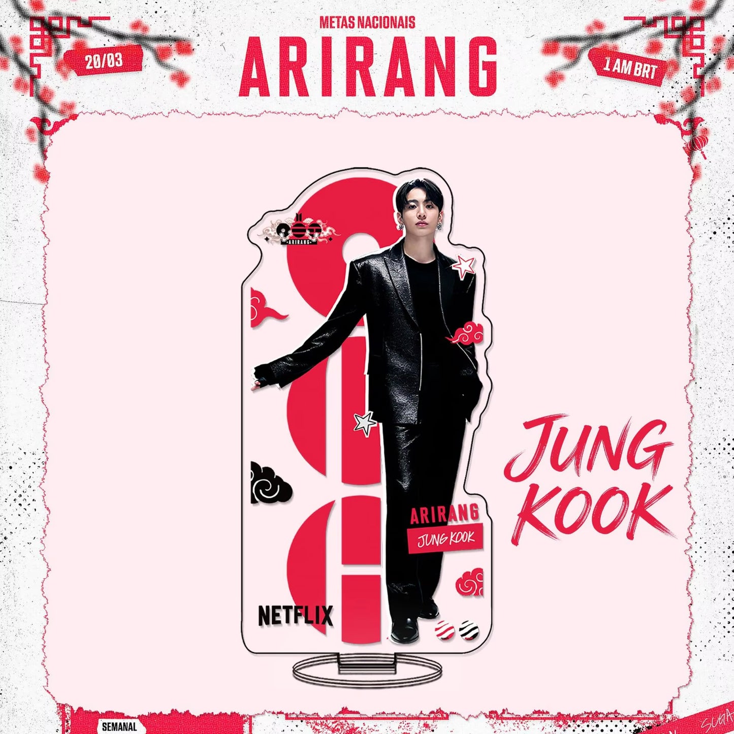 Custom Standing Sign Kpop Comeback Album ARIRANG Jungkook Peripheral Decoration Stand World Tour Netflix Custom Standee