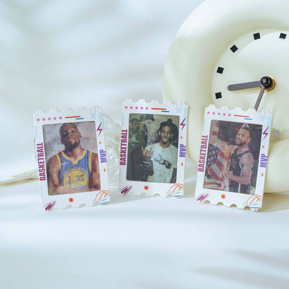 Custom  Acrylic Star Card Keychain Five Flash Silk Flower Basketball Pendant Curry  Fan Peripheral Irving Morant Durant