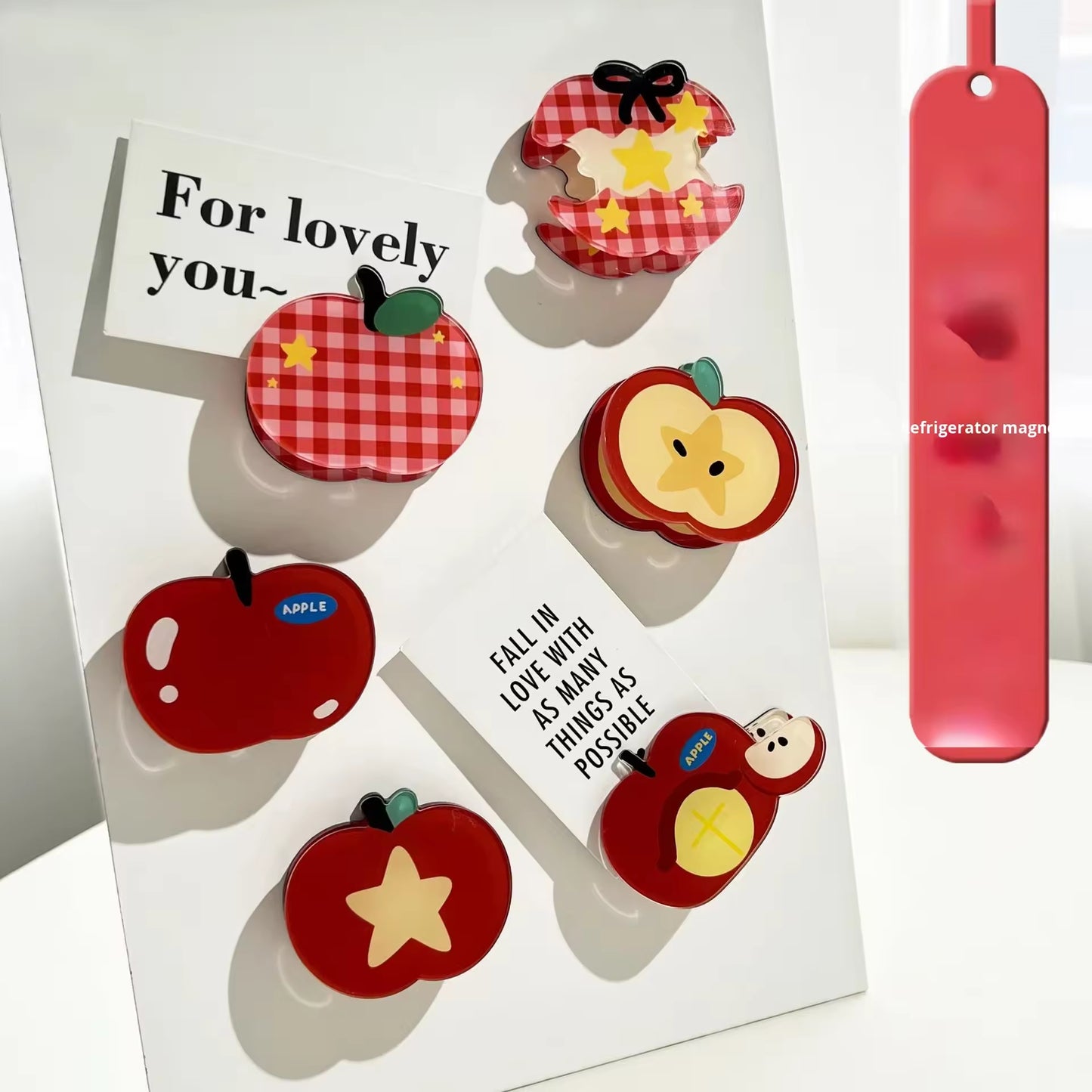 Custom Fridge Magnet Cute Cartoon Apple Clip Home Decoration Custom Children's Day
