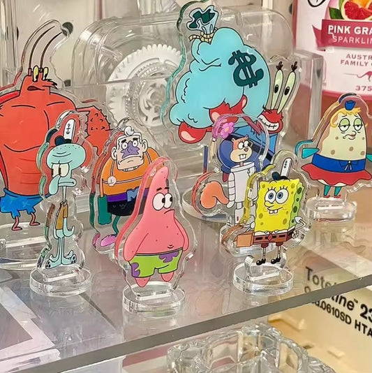 Cartoon SpongeBob Acrylic Standee Two Dimensional Funny Decoration Custom  Patrick with Woven Rope Lanyard