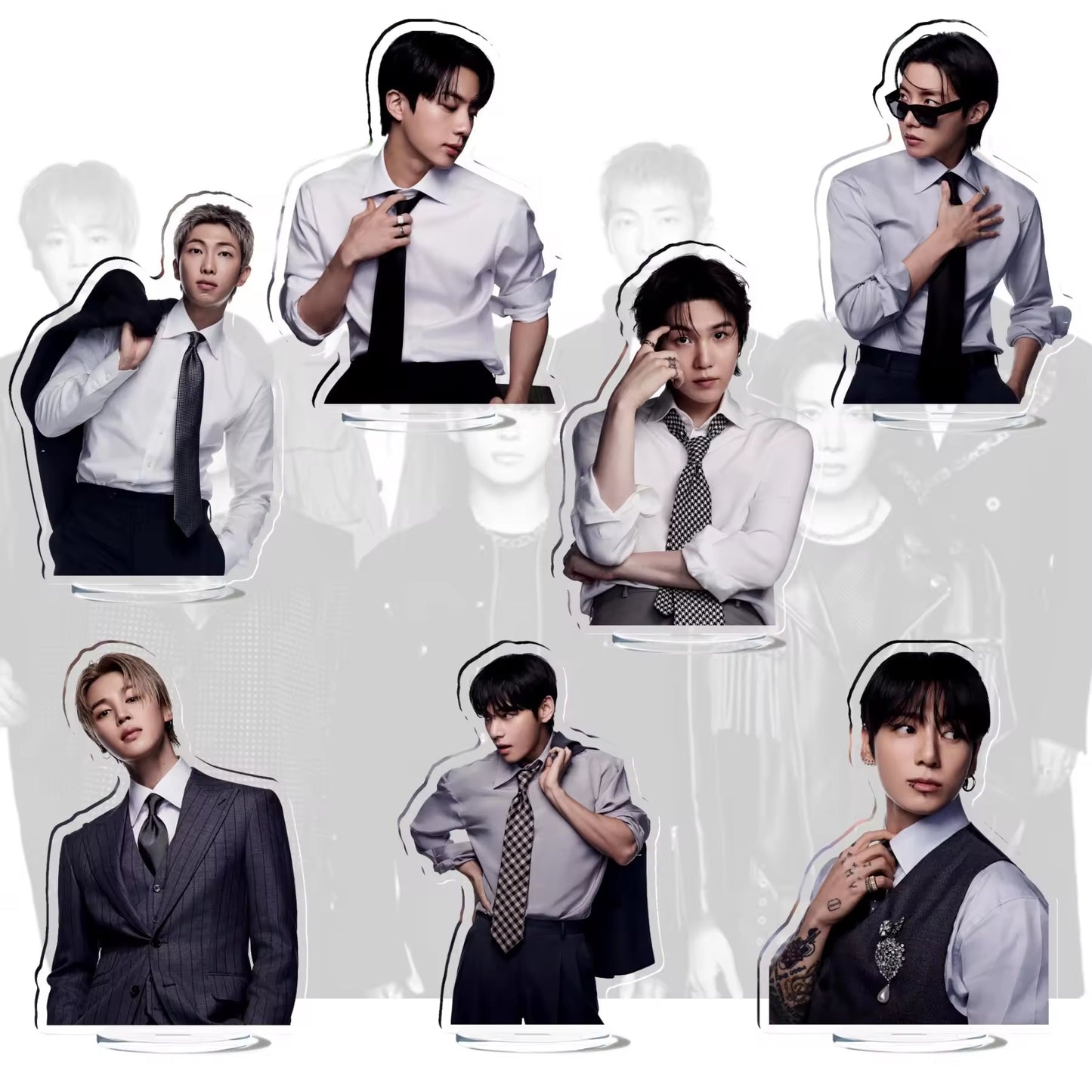 Custom Keychain Bangtan Boys JK V JIMIN New Album Comeback Double-Sided Standee Desktop Ornament