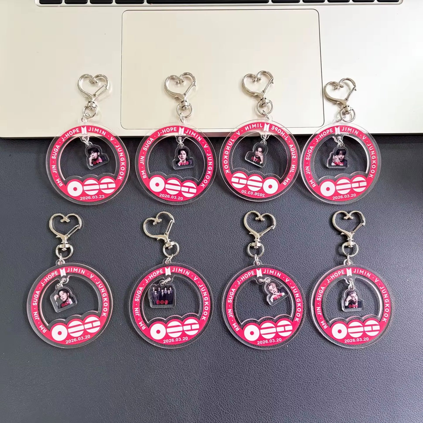 Custom Keychain Arirang Cartoon Acrylic Round Keychain Bag Pendant Accessories Jewelry Star
