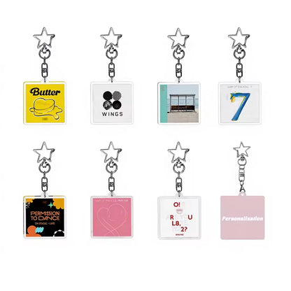 Bts 2026 World Tour Kpop Idol Group UV Printed  Pendant Fan Souvenir Promotional Gifts Custom Acrylic Keychain