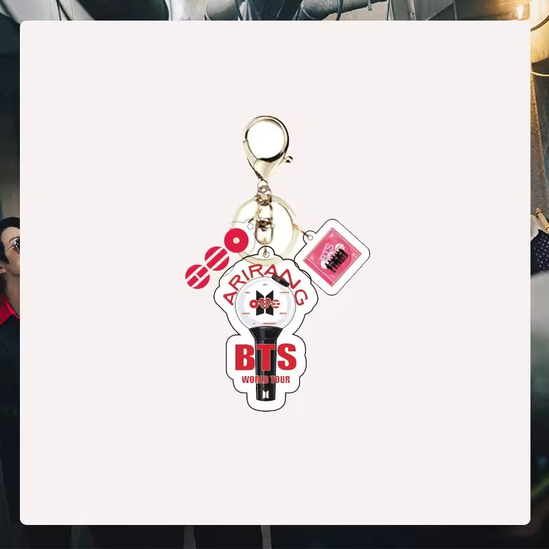 Custom Keychain Tour Cartoon Cheer Light Acrylic Cassette Tape  Microphone Shape Keychain Bag Pendant