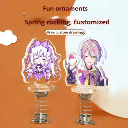 Custom Acrylic Spring Shaker Stand Anime Star Pet Cute Creative Desktop Ornament Customization