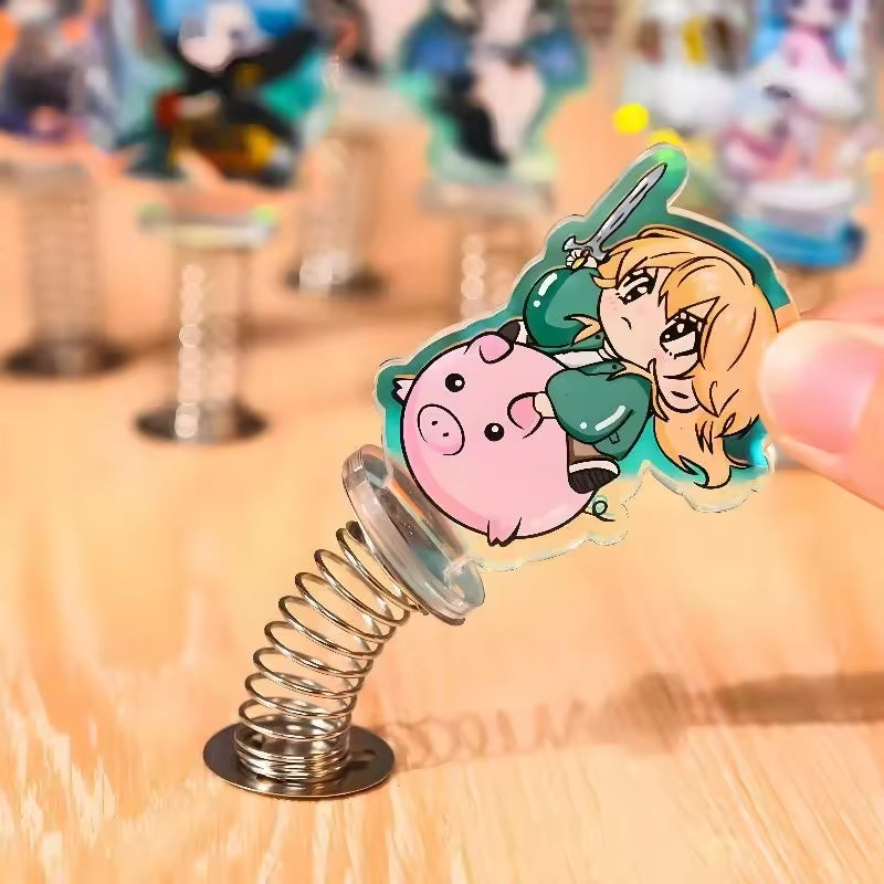 Custom Acrylic Spring Shaker Stand Anime Star Pet Cute Creative Desktop Ornament Customization