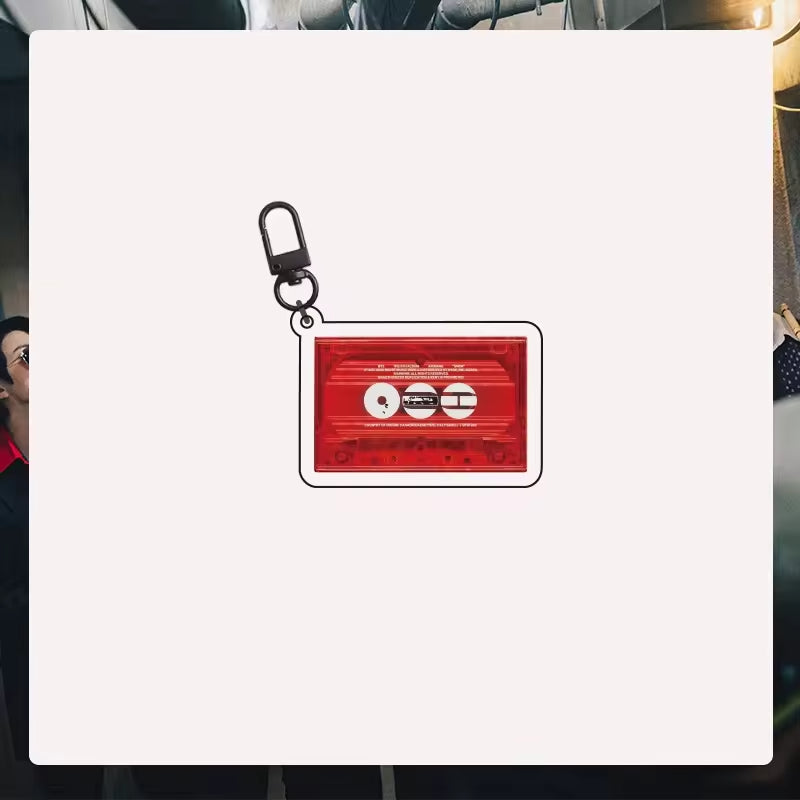 Custom Keychain Tour Cartoon Cheer Light Acrylic Cassette Tape  Microphone Shape Keychain Bag Pendant