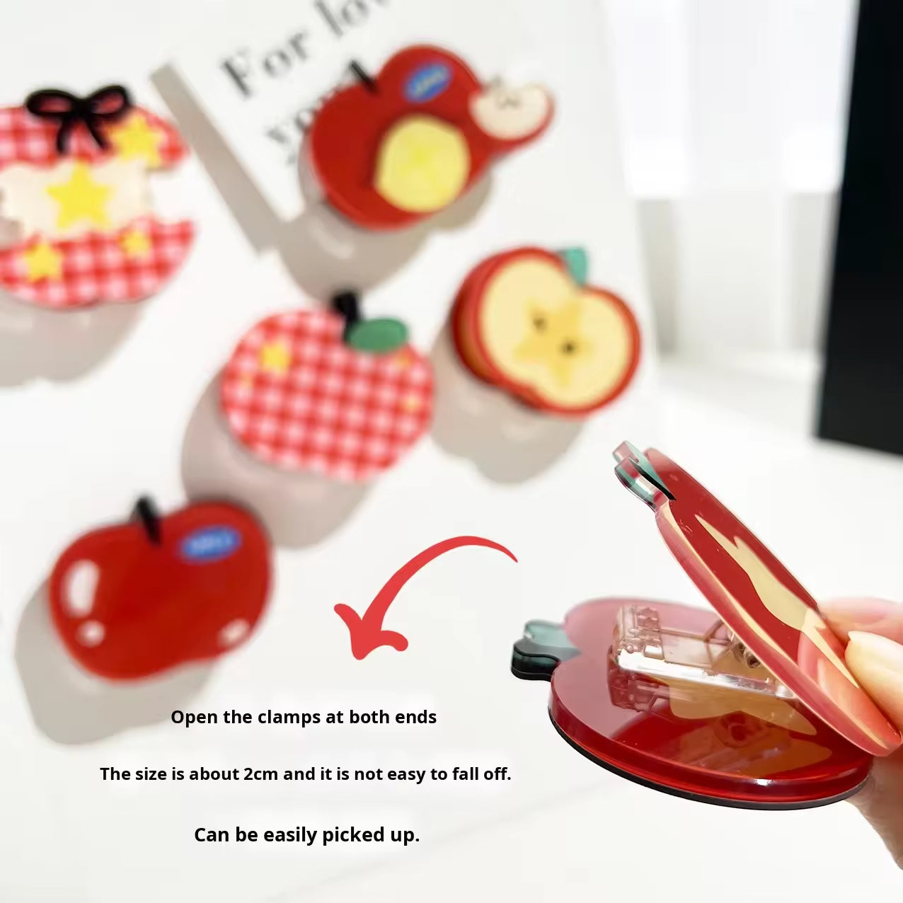 Custom Fridge Magnet Cute Cartoon Apple Clip Home Decoration Custom Children's Day