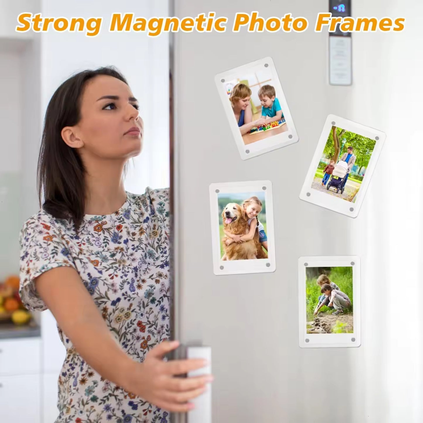 Custom Acrylic Fridge Magnet Photo Frame Cute Magnetic Charm for Home Decor Gifts Souvenirs
