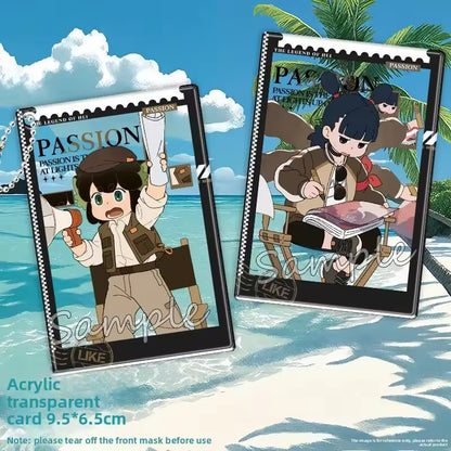Design Custom Keychain Anime Acrylic Transparent Card Customizable PVC Keychain Pendant with Postcard & Polaroid Photo