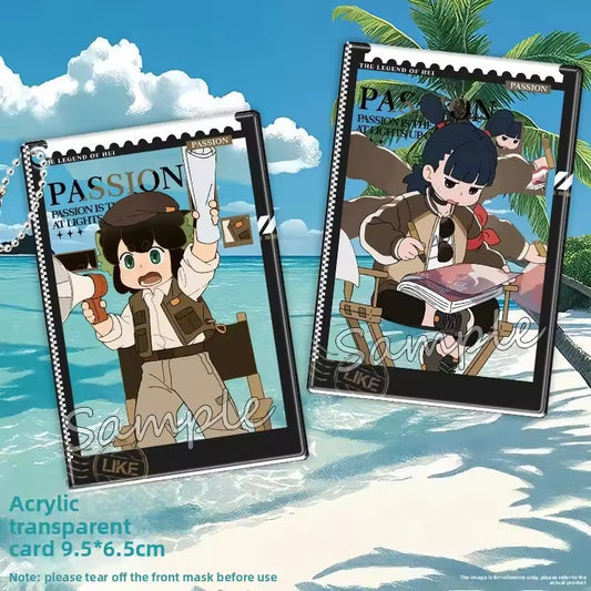 Design Custom Keychain Anime Acrylic Transparent Card Customizable PVC Keychain Pendant with Postcard & Polaroid Photo