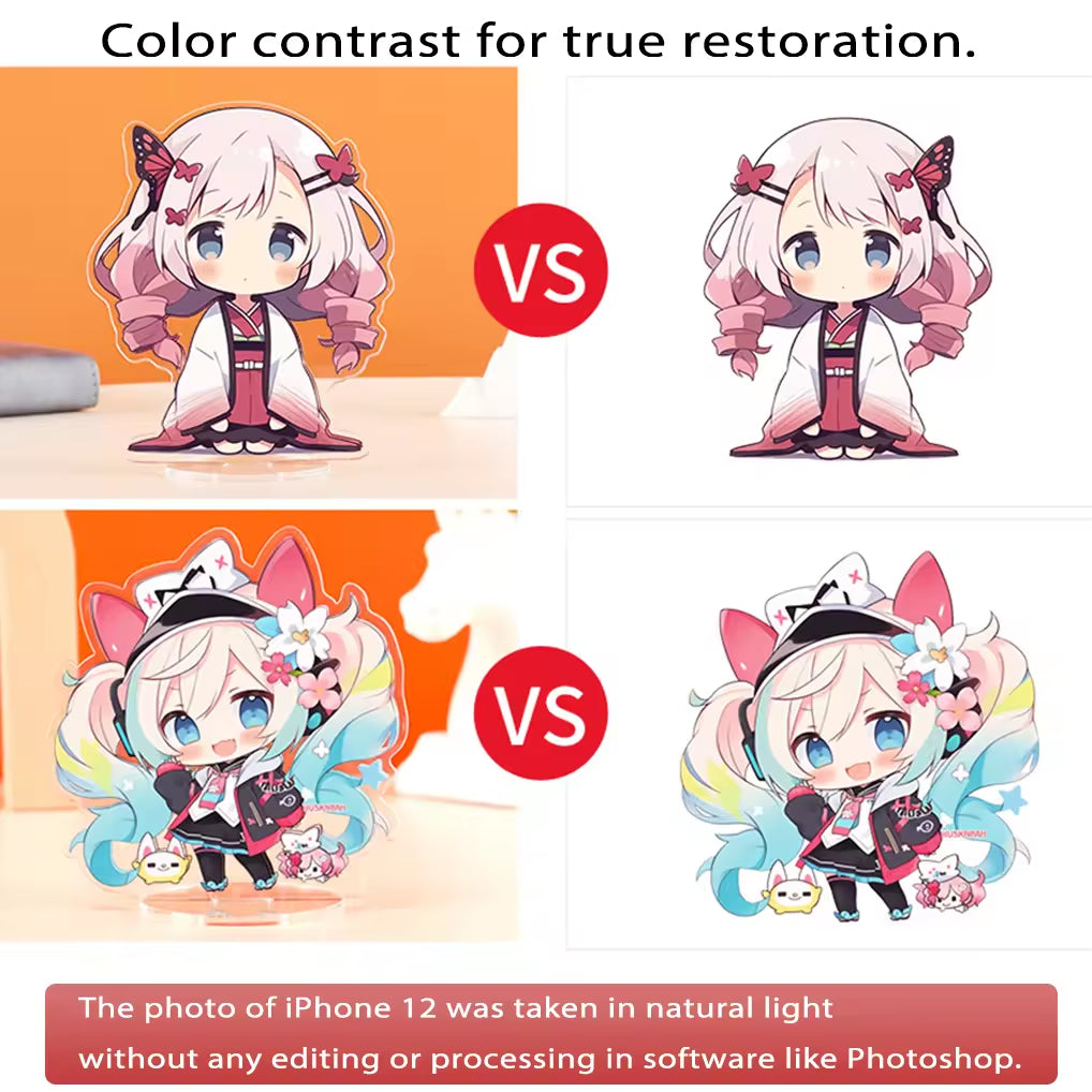 Premium Transparent Acrylic Standees Custom Printed Anime Charm with Epoxy Finish