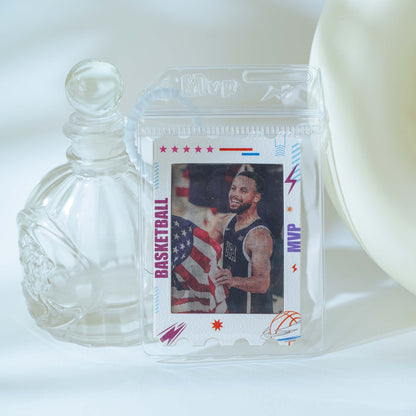 Custom  Acrylic Star Card Keychain Five Flash Silk Flower Basketball Pendant Curry  Fan Peripheral Irving Morant Durant