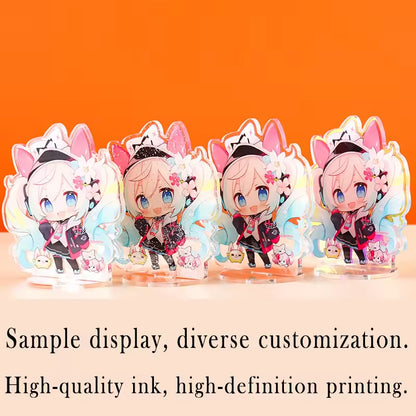 Premium Transparent Acrylic Standees Custom Printed Anime Charm with Epoxy Finish