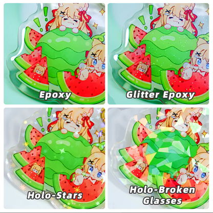 Custom Glitter Epoxy Holographic Acrylic Keychains/Charms