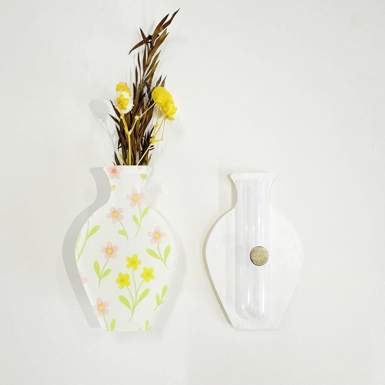 Custom Acrylic Vase Shaped Fridge Magnet Epoxy Coated Artistic Home Decor Magnetic Refrigerator Sticker