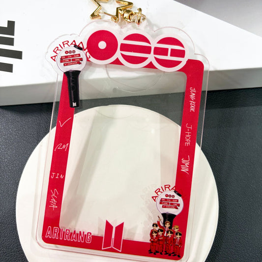 BTS Tour Photocard Holder Acrylic Frame Keychain Idol Photo Card Display  Storage Charm
