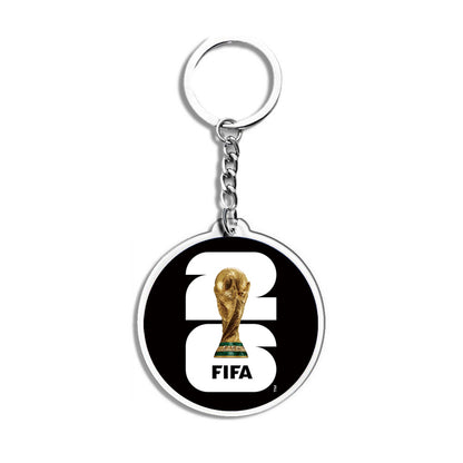 2026 Football National Flag Acrylic Keychain | Round Sports Fan Souvenir