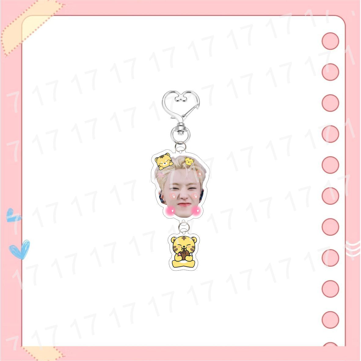 Custom Keychain Big Head Cartoon Acrylic Heart-Shaped Keychain Bag Pendant Accessories Celebrity Merchandise