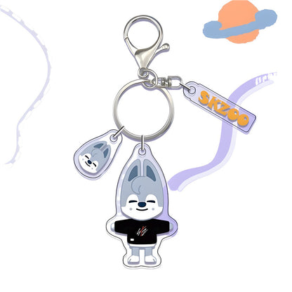 Kpop Idol  Custom  Acrylic Stray kids Keychain Double-Sided UV Printed Cartoon Charm DIY Pendant for Gifts Souvenirs
