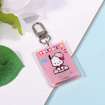 Custom Acrylic Keychain Cartoon Embossing Printed Lightweight Keychain Big Eyed Frog Pachia Dog Donald Duck